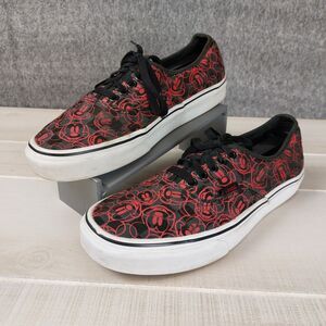 Vans x Disney Shoes Mickey Mouse Black Red All Over Heads Men Size 7 Women 8.5